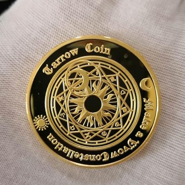 Foto 2 de 6 de Wudaizhi Gold Plated Sun Moon Divination Coin Lucky Constellation Series Art Wear Durable Decorative Gifts