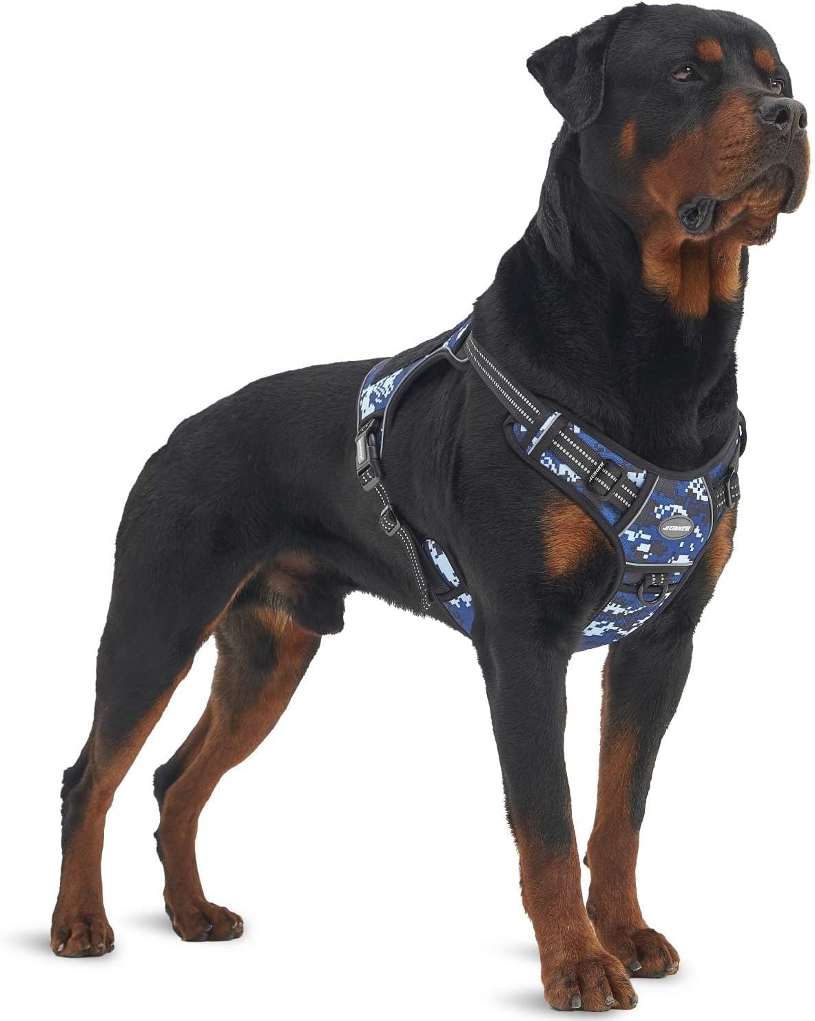 Tactical Dog Training Harness No Pulling Front Clip Leash Adhesion Reflective K9 Pet Working Vest Easy Control for Small Medium Large Dogs Blue Camo L