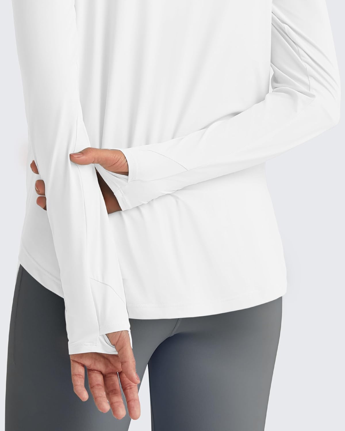 G4Free Lightbreeze Womens UPF 50+ Sun Shirts with Hoodie Long Sleeve Workout Tops Half Zip Rash Guard Hiking Fishing