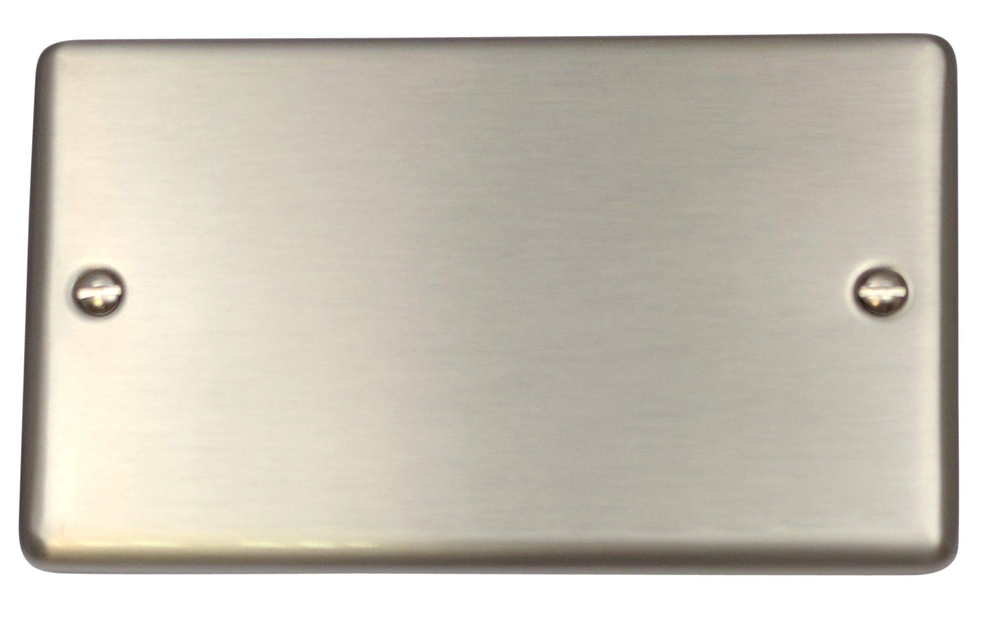 G&H Brassware G&H Css32 Standard Plate Brushed Steel 2 Gang Double Blank Plate