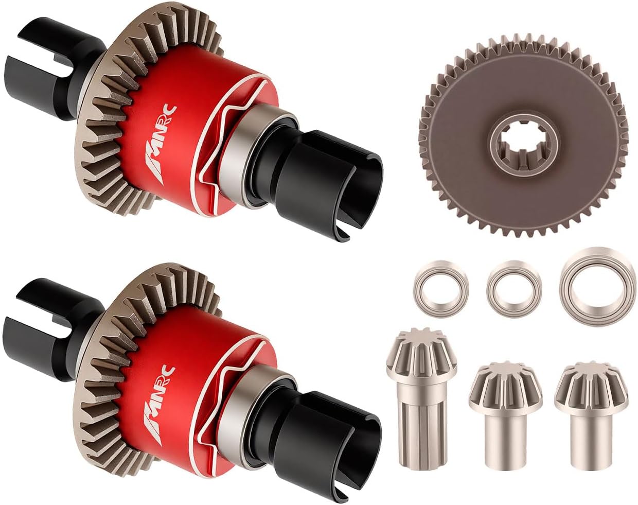 Steel 2PCS Differential Diff & Input Spur Gear Compatible with HyperGO 1/16 H16BM H16PL H16GT H16DR 16207 16208 16209 16210 1/14 14209 14210 14301 14303 Upgrades Part Red