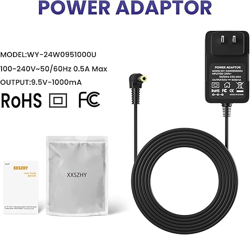 Miniatura 6 de Adaptador CACC de 9.5 V para cargador de fuente de alimentación Casio para teclado de piano Casio, solo compatible con los modelos enumerados (cable