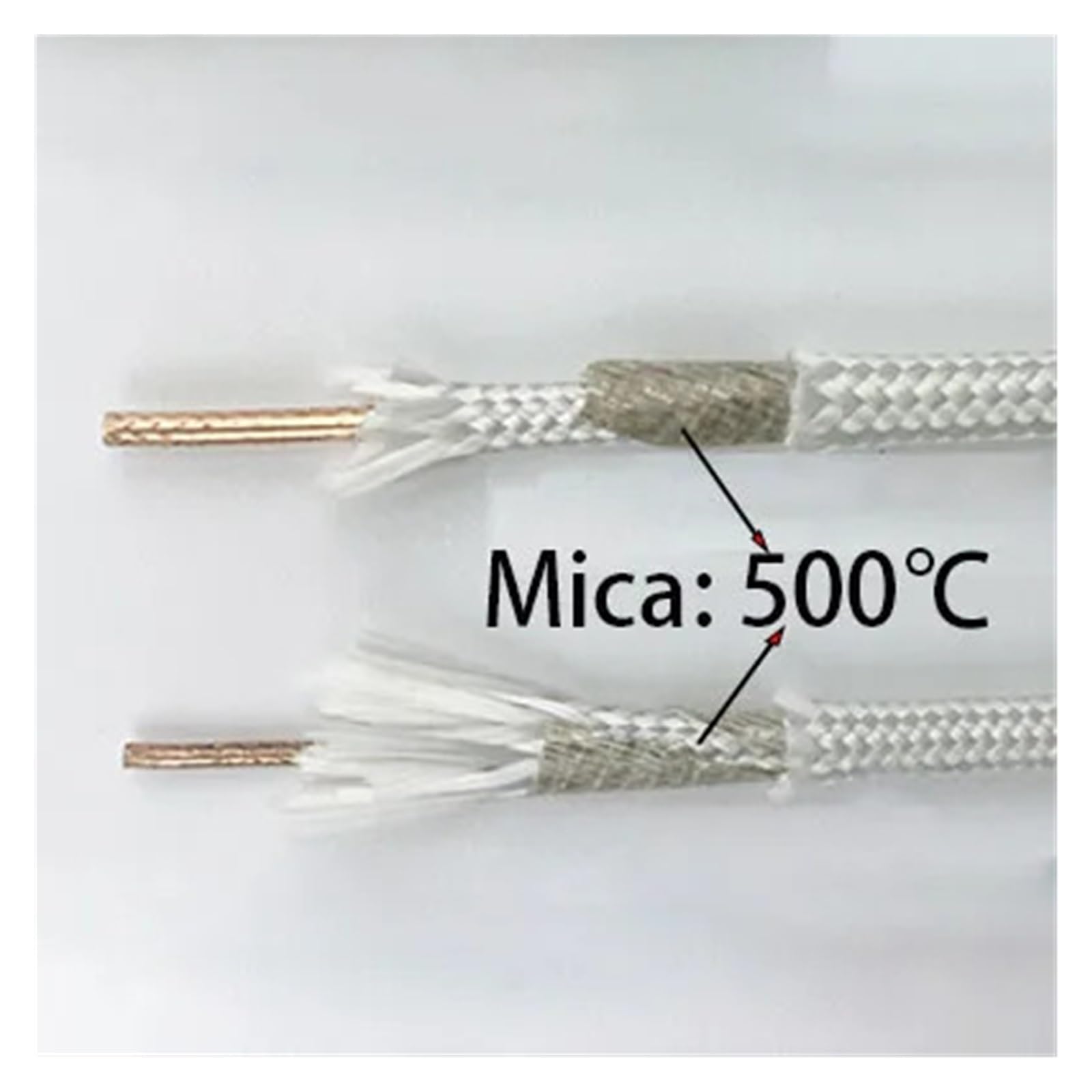 Cable eléctrico resistente a altas temperaturas, Rollo de 95 m alambre cobre trenzado nicrom mica/silicona alta temperatura 9-15 AWG(Mica 500 C,13AWG 2.5mm2)