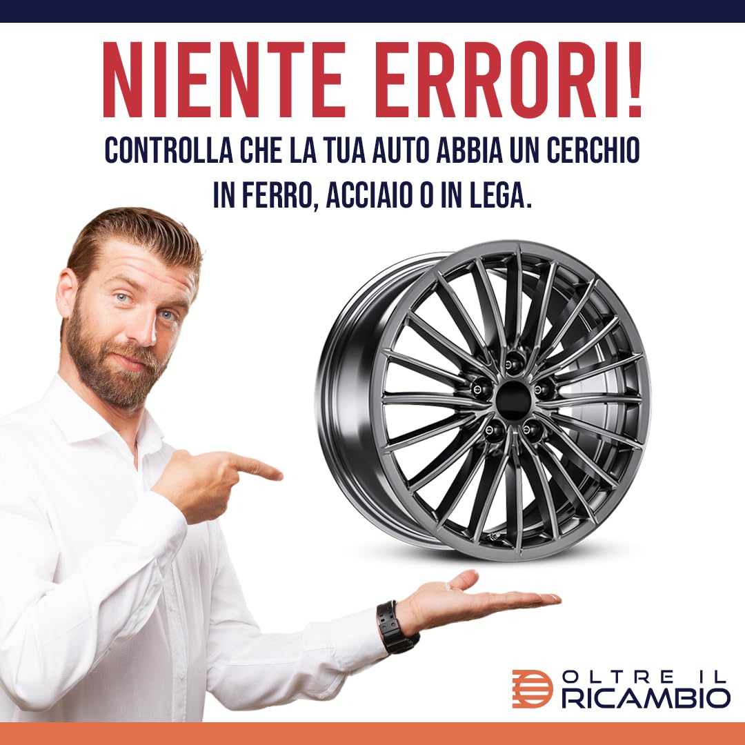 Kit 4 Bulloni Antifurto Auto per Ruote in Acciaio, Ferro o Lega Panda dal 2003 in poi codice A1
