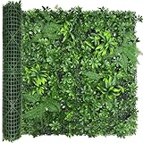 DOPGIB Artificial Green Boxwood Grass Wall Roll: 48'x120'（40SQFT） UV Protected Ivy Privacy Hedge Fence Screen for Chain Link Fences Panel Indoor,Outdoor Patio Balcony & Garden