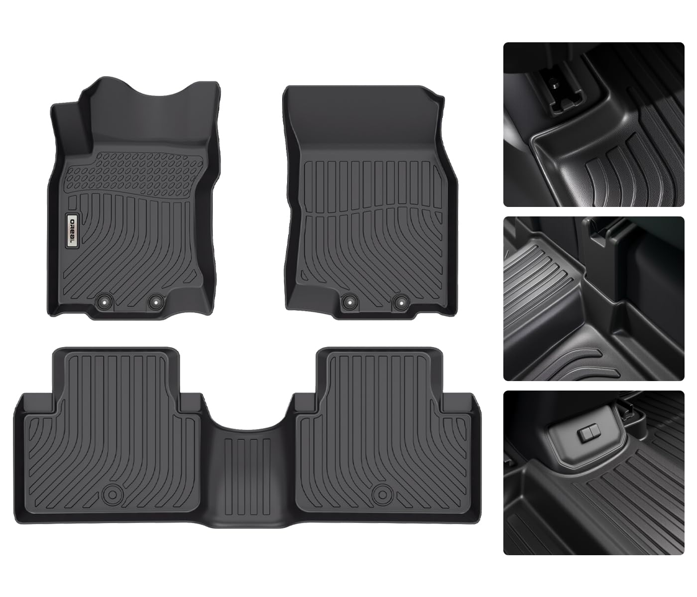 orealtrend Car Floor Mats Compatible with Nissan Rogue 2014-2020 Floor Liners Heavy Duty All Weather Guard Spill Proof Black Front Rear Car Carpet
