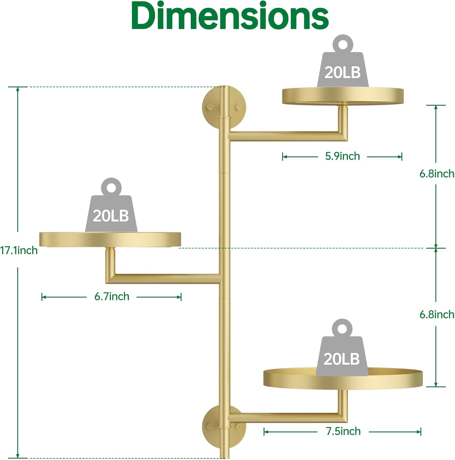 Rotating Window Shelves for Multiple Plants Indoor,3-tier Metal Corner gold Plant Stand Holder Floating Hanger Shelf for Wall，Windows Sill Gifts for Planter Lover to Enhance Home Decor