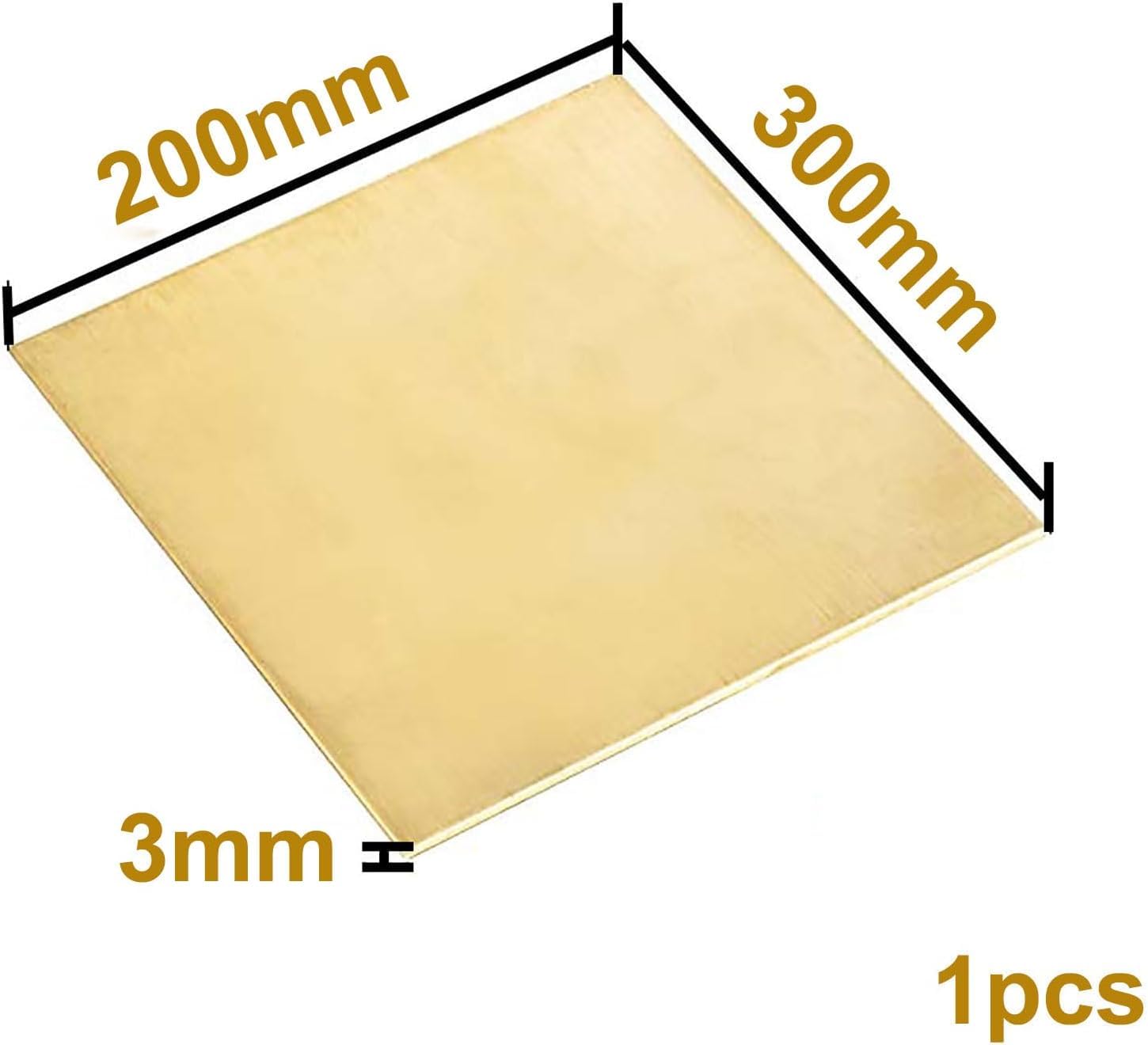 Metall-Messingblech, Messingplatte mit höherer Festigkeit, gute Plastizität, 1 Stück 3 mm dick, Präzisionsmetalle for Heimwerker(200x300mm)