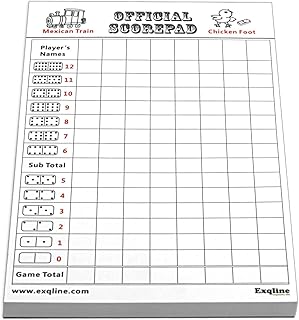 Mexican Train Score Pads, Dominoes Chicken Foot and Mexican Train Score Sheets 8.3'' X 5.5'' 70 Pages - Well-Made Large Size Paper Record Clearly and Easy to Read for Travel Gamenight
