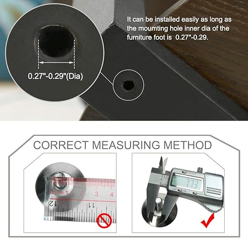 Miniatura 3 de uxcell M8 x 0.984 x 1.181 in Tornillo en muebles Pies niveladores antideslizantes Protector de piso Nivelador ajustable para silla Pierna de máquina