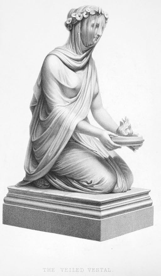 Amazon Co Jp Rモンティ英語によるrモンティによるローマの聖母ヴァージンヌのヴェイルドヴェスタルスティップル彫刻 19世紀のポスタープリント 18 X 24 ホーム キッチン