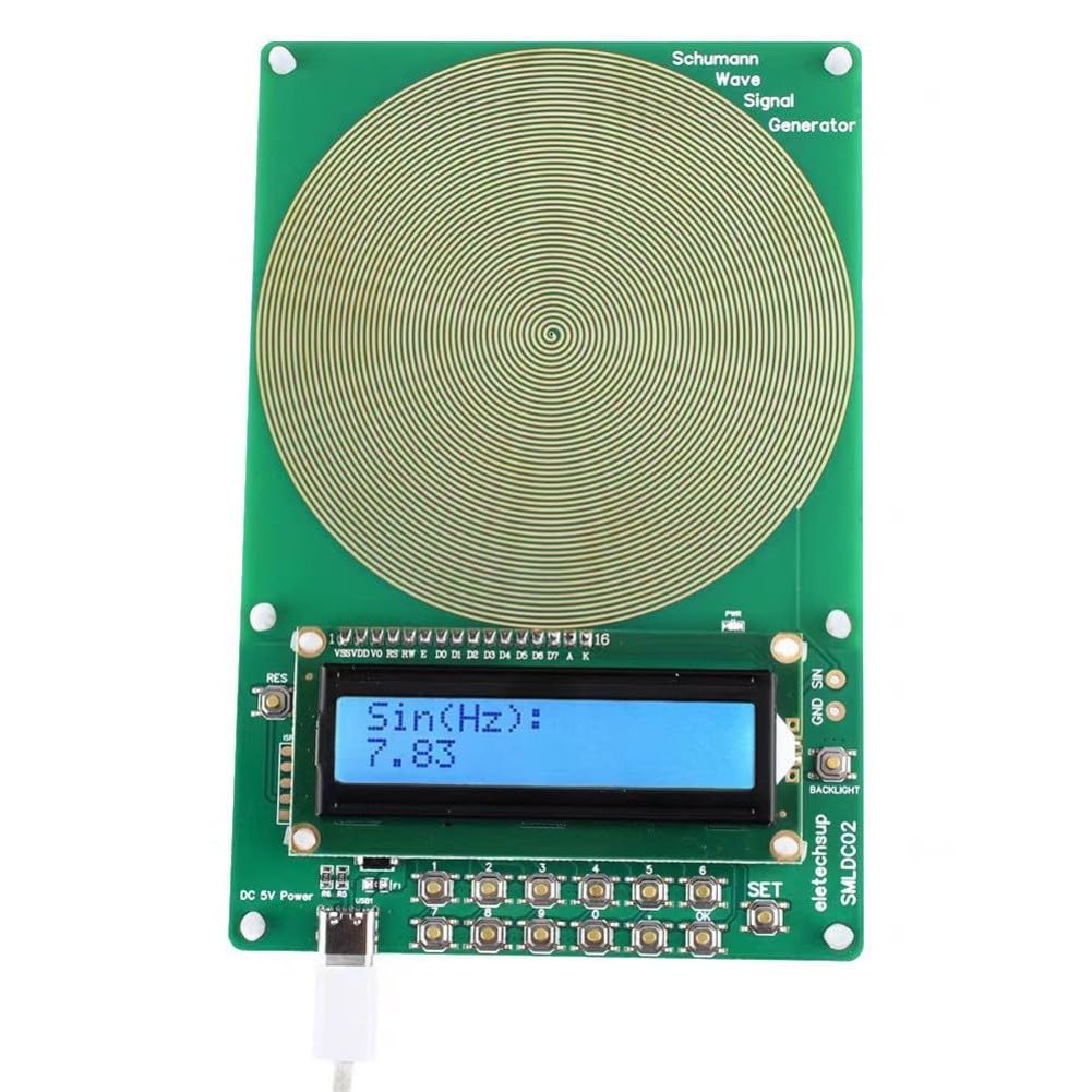 Résonateur Schumann 783Hz générateur d'impulsions basse fréquence avec fréquence réglable 01Hz-30kHz, sortie sinuse/carrée, circuit numérique pour la relaxation et le bien-être, alimenté par
