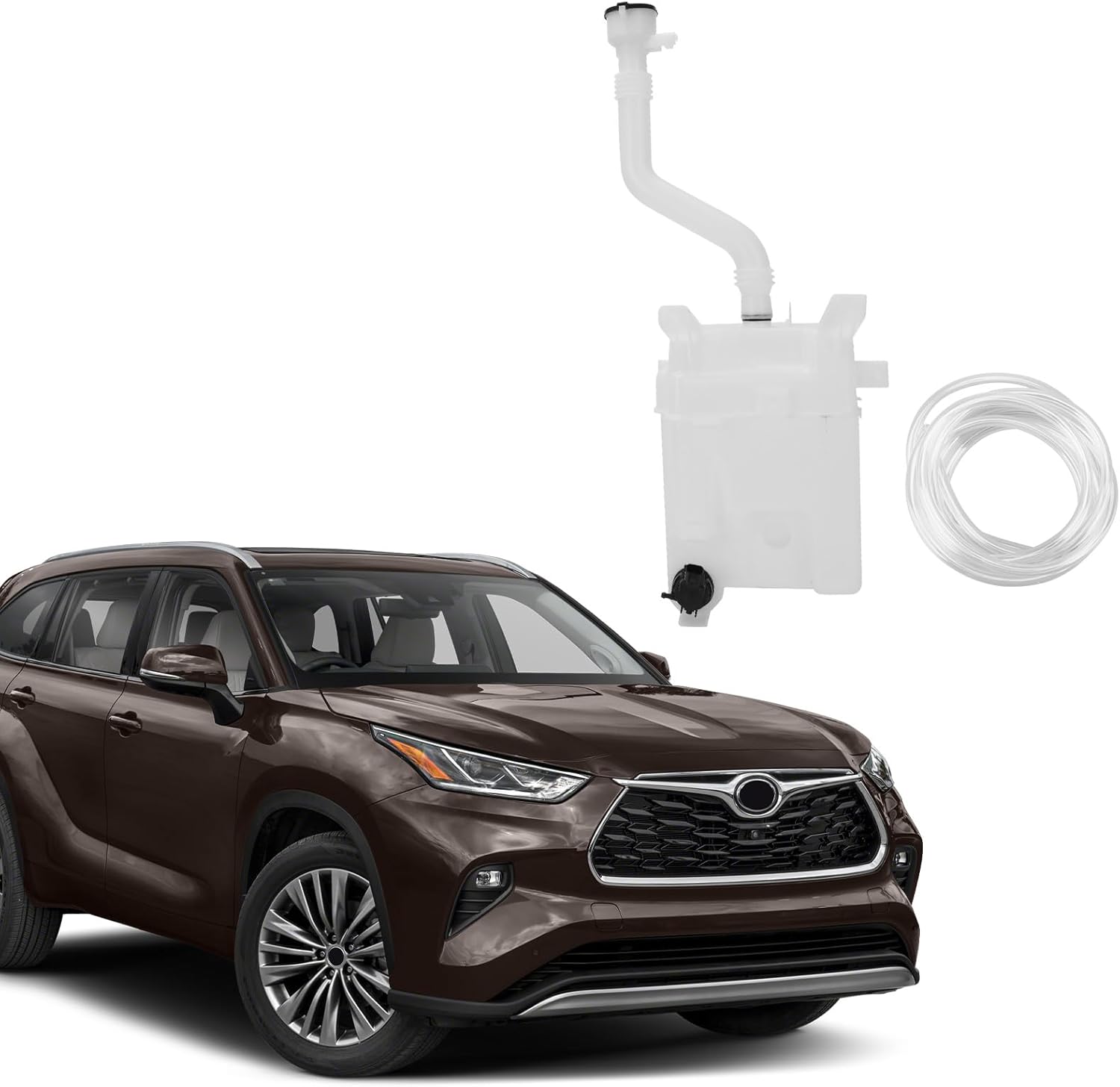 Windshield Washer Reservoir Compatible with Toyota Highlander 2020-2024 with Cap/Washer Pump/Filler Neck and Hose, 85315-0E150 TO1288249