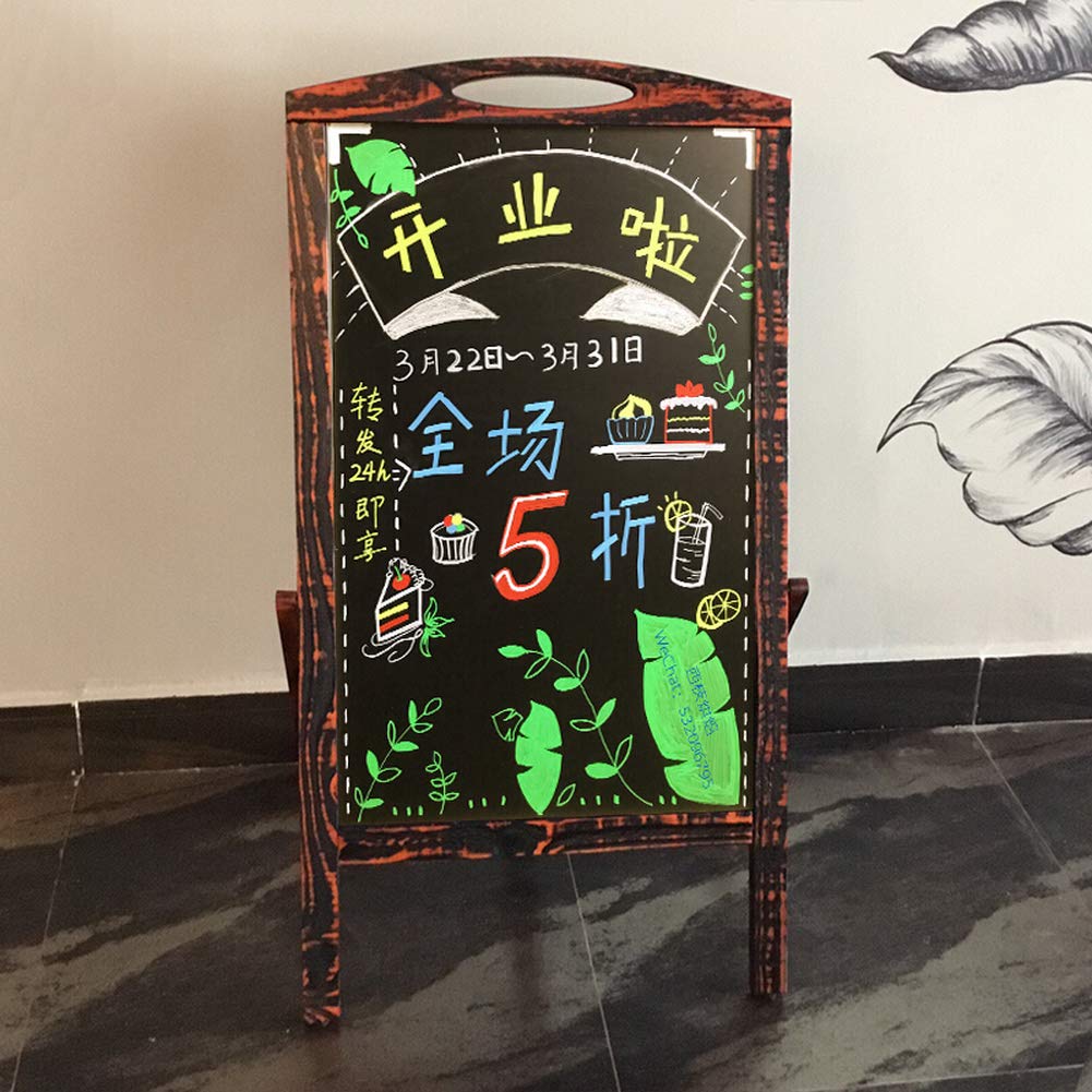 Amazon.co.jp: レトロクラシック看板 木製 スタンド 屋外 黒板ボード棚