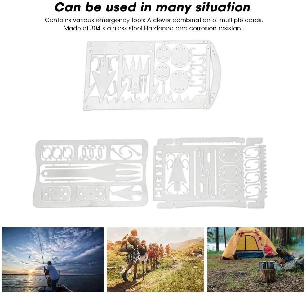 Multitool Kit – Stainless Steel Fishing Hooks & Multifunction Tools for Outdoor Camping, Hiking & Emergency Preparedness (Silver, 3 Styles, 2 Each)‌