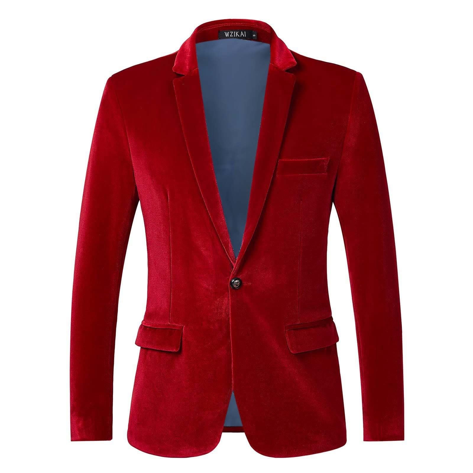 Sakko - Giacca da uomo in velluto, elegante e di lusso, per affari, smoking revers, autunno, tempo libero, slim fit, per il tempo libero