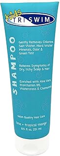 TRISWIM Kids Chlorine Removal Shampoo 8.5oz | Removes Chlorine, Bromine, Salt Water & Hard Water Minerals | Hydrates & Nourishes with Aloe Vera, Vitamin A & Pro Vitamin B5 | Lime + Mango Scent