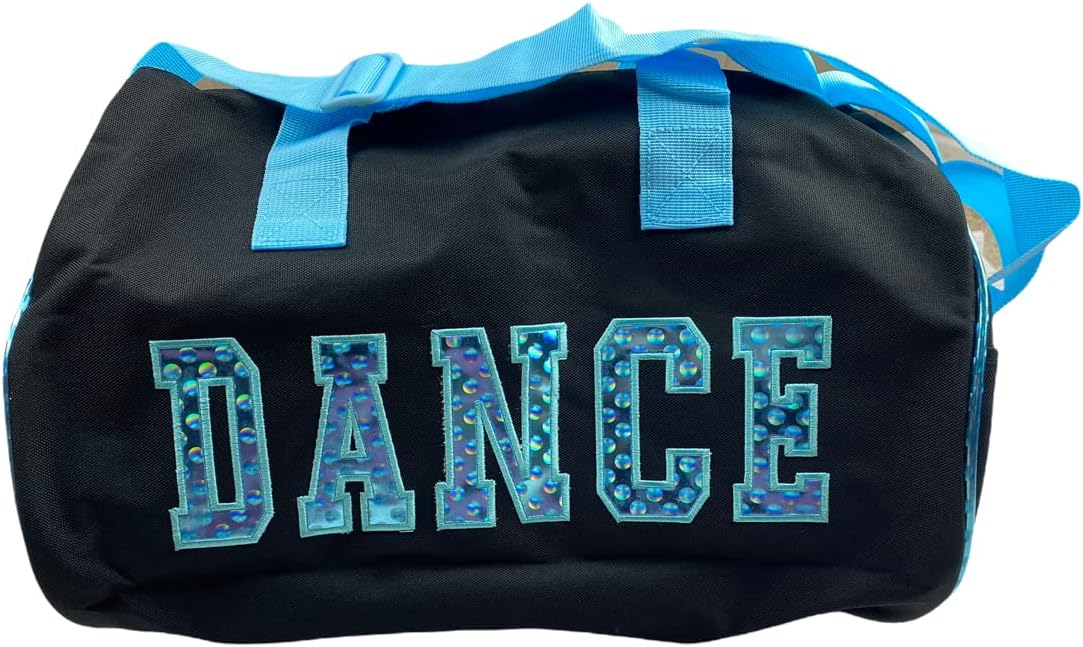 Personalized Dance Bag, Toddler Duffel for Girls, pink and black, fushia 15x9