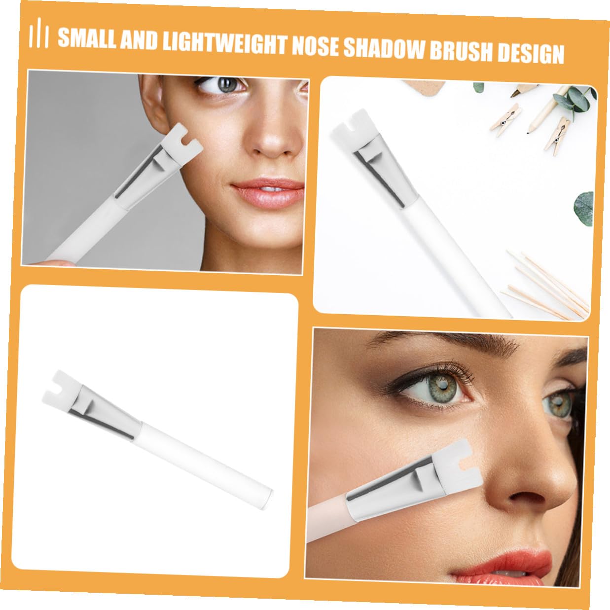 4pcs Nose Makeup Contour Brushes Portable U-shaped Nose Highlighting Blending Brush Set for Women Face Makeup Tools