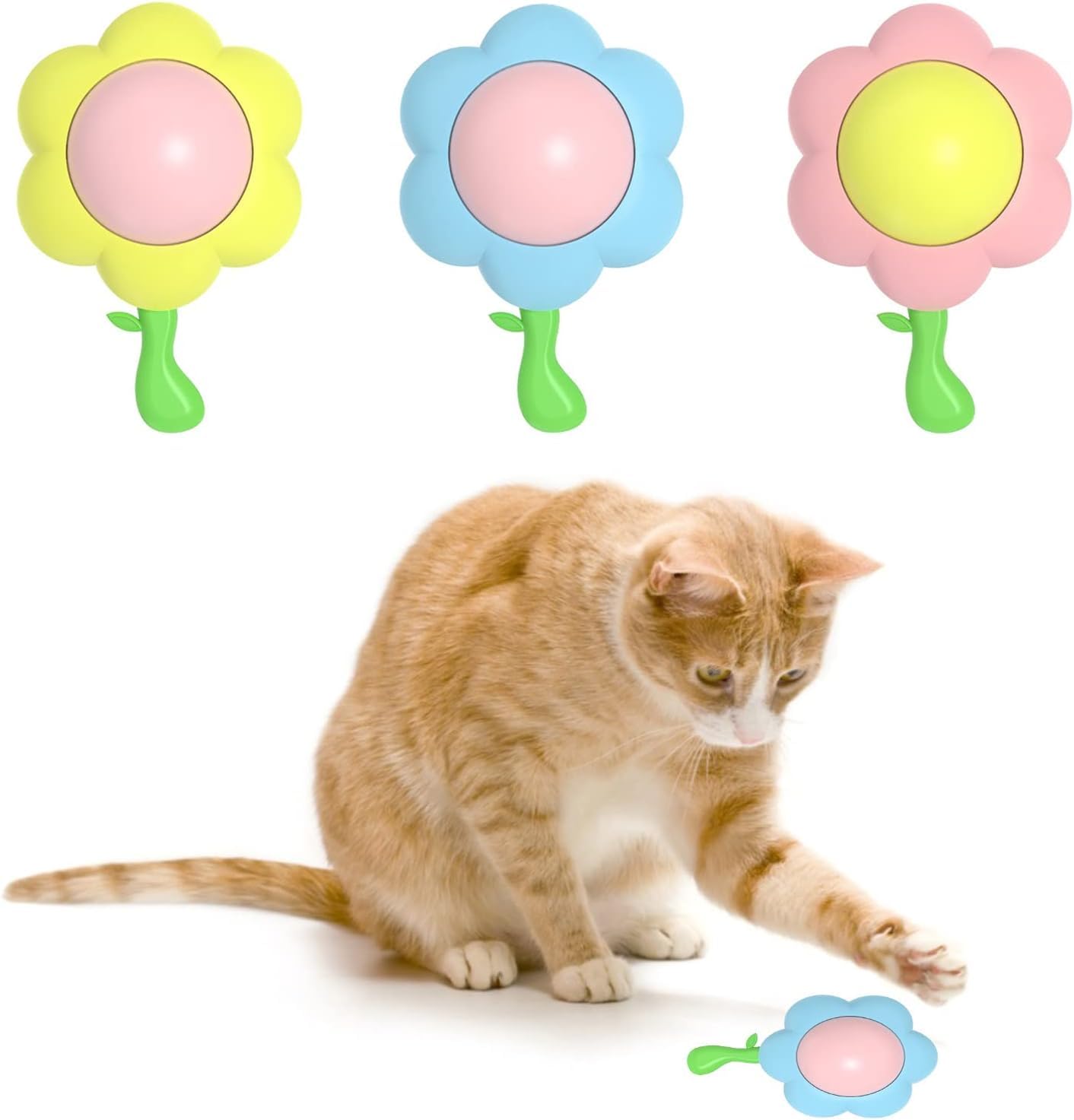 Rotatable Catnip Treat Ball for Cat, Wall-Mounted Edible Chew Toy, Safe Kitten Dental Ball for Hair Removal, Teeth Cleaning, Silvervine Lick Toy, Indoor Healthy Kitten Play, Catnip Toy with Wall Mount