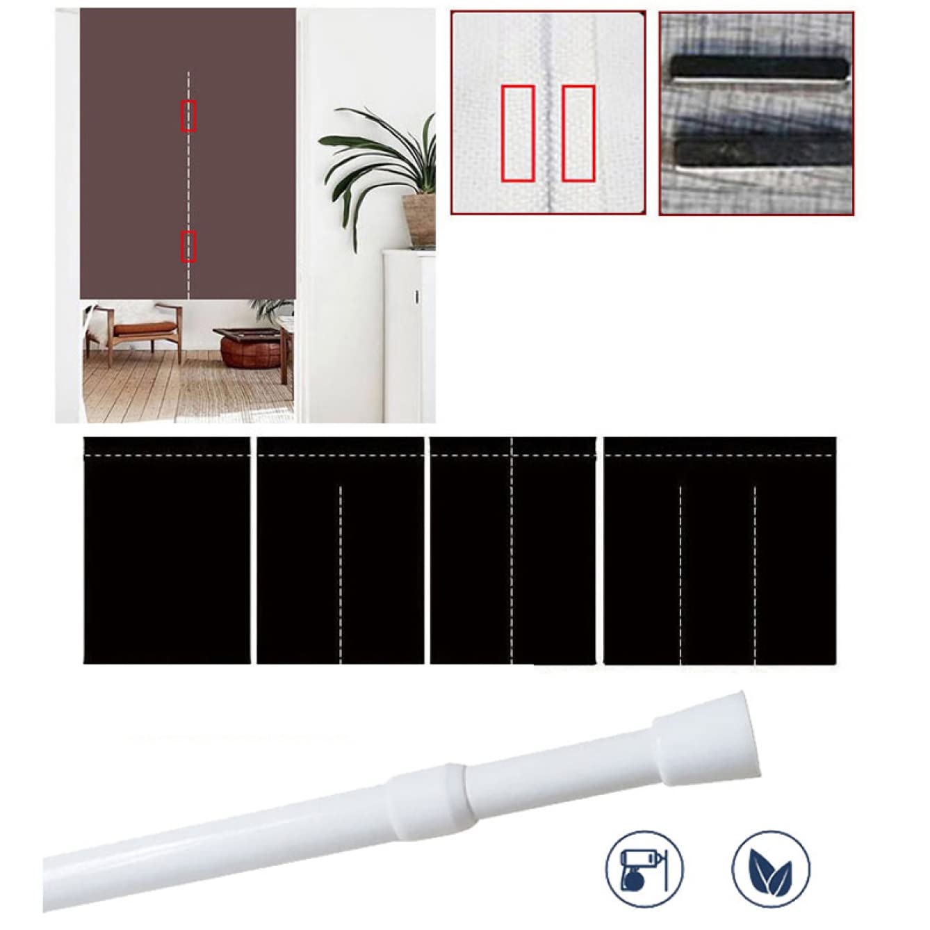 Amazon｜NASFH 間仕切りカーテン 遮光 暖簾 のれん ロング おしゃれ