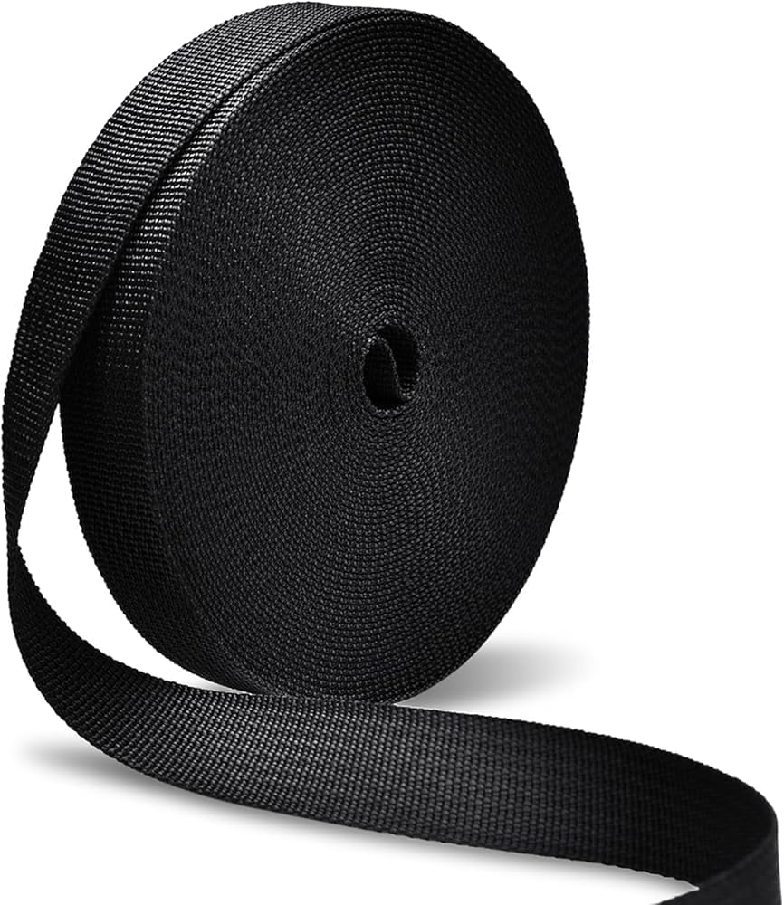 Black Nylon Webbing Strap, 1 Inch Wide, 100 Metres, for Bags, Luggage and DIY Craft-image-8