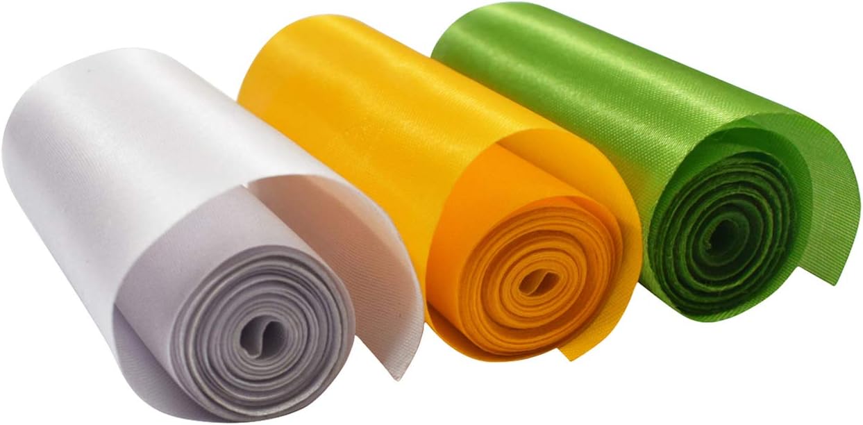 Asian Hobby Crafts Satin Ribbon 3": Length 3m Each : Pack of 3 Colors : for Scrapbooking, HobbyCrafts etc.