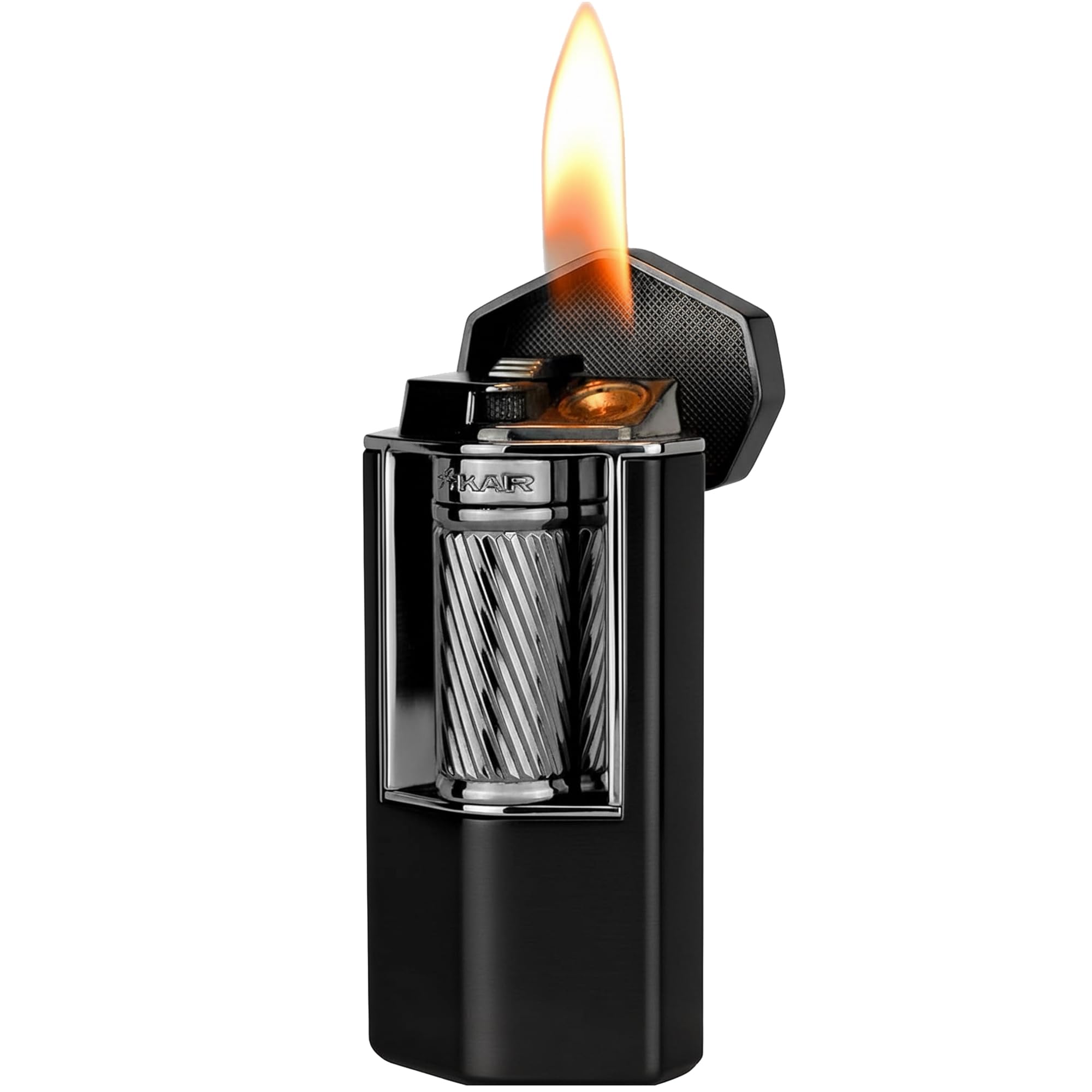 XIKAR Meridian Triple Soft Flame Cigar Lighter Refillable Butane Lighter with EZ-View Fuel Window Wind Resistant Adjustable Flame