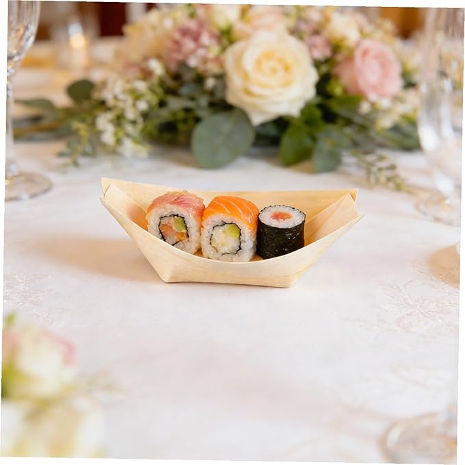 Platos de Sushi Desechables de Madera 150 Piezas miniatura 6