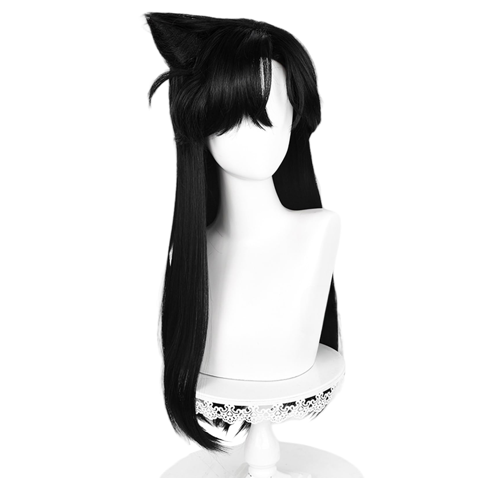 Amazon.co.jp: LAOBAOコスプレ ウィッグ 黒髪 スーパーロング かつら