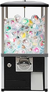Gumball Vending Machine,Huge Load Capacity Candy Gumball Machine Bank, 2 25 Cent Coins Each Side, Gum Ball Vending Machine for 1.77 Gadgets,Candy Vending Machine for 25 Cent Coin Only, Black