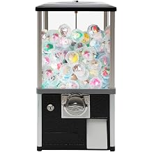 Vending Machine, 1.77-1.97 Inch 25-Cent Spherical Capsule Candy Dispenser Commercial Bulk Many Styles Vending Machine Gumball Machine for Game Stores, Retail Stores, Amusement Parks Black