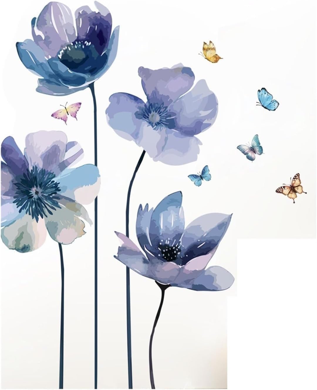Flower Wall Stickers Floral Wall Decor Sticker for Bedroom Warm and Cozy Background Self-Adhesive Decals