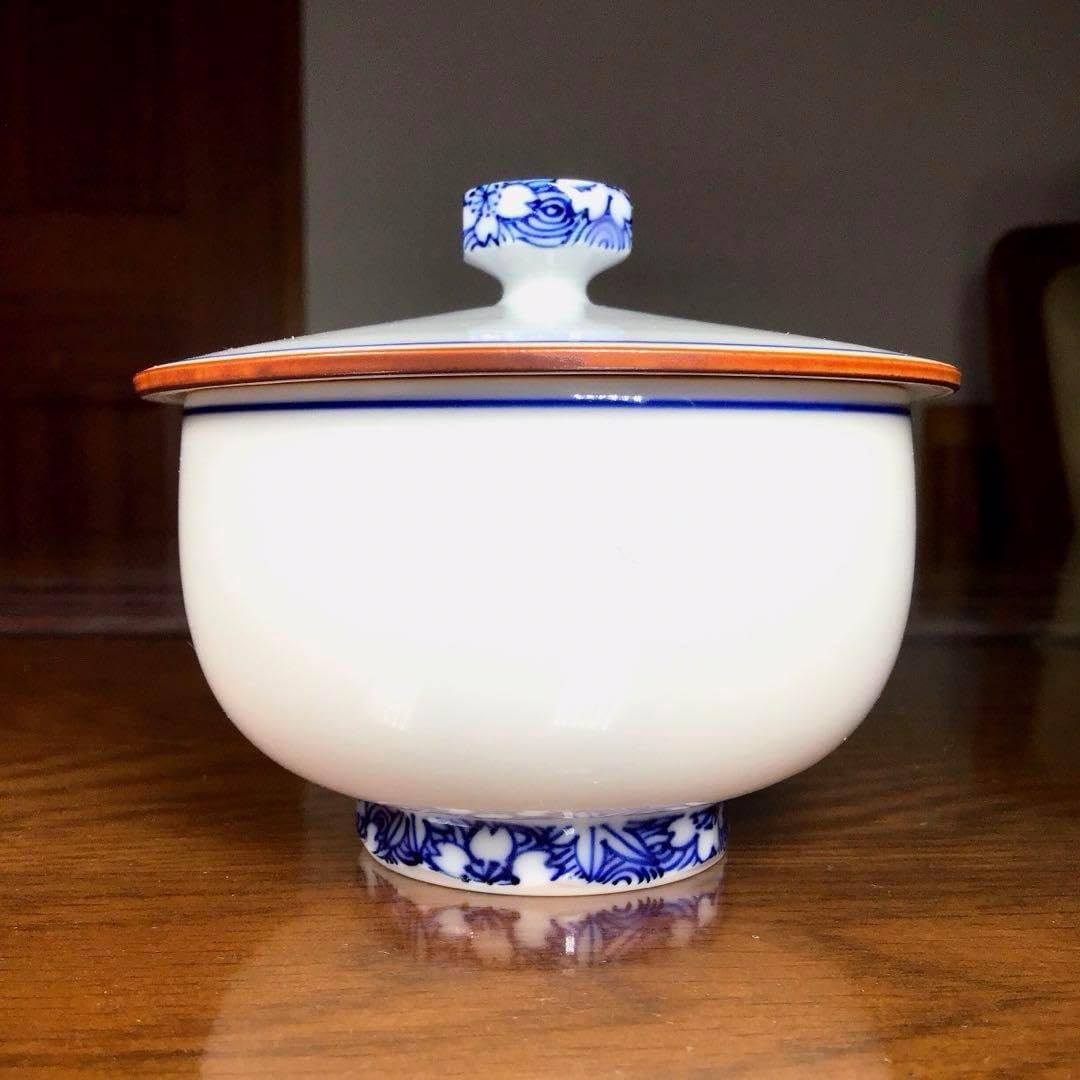 清水焼 陶峰 『つまみ華錦』 蓋付お茶茶碗 5客（3hige antique