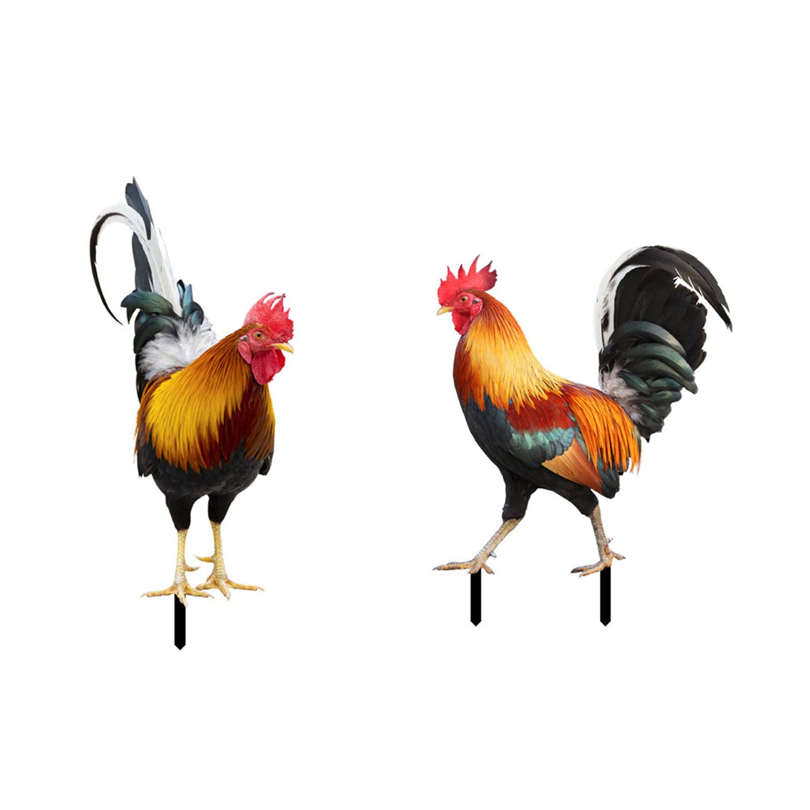 Cvzj As Pic Shows 2 Pcs Ro Acrylic Animal Stakes Yard Art Decorations Chicken Lawn Stakes Outdoor Garden Statue Acrylic