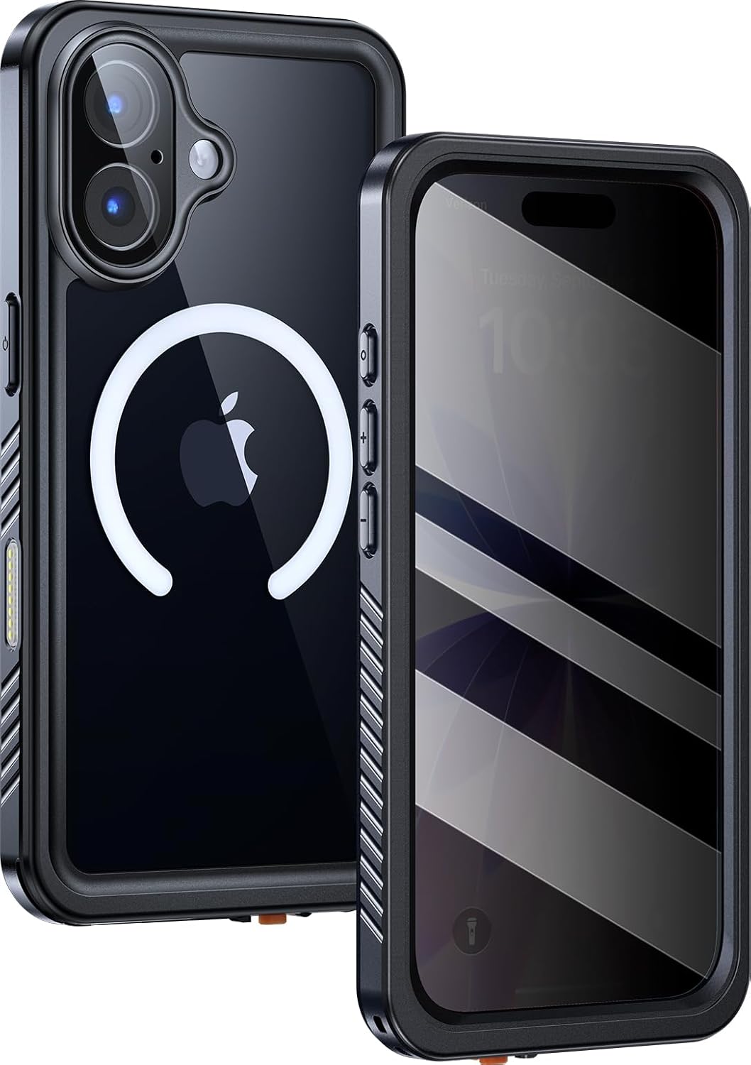 Lanhiem Magnetic for iPhone 17 Case Waterproof, Built in Screen Protector & Camera Protection, [Compatible with MagSafe] Full Body Dustproof Heavy Duty Rugged Phone Case 6.3'' (Black)