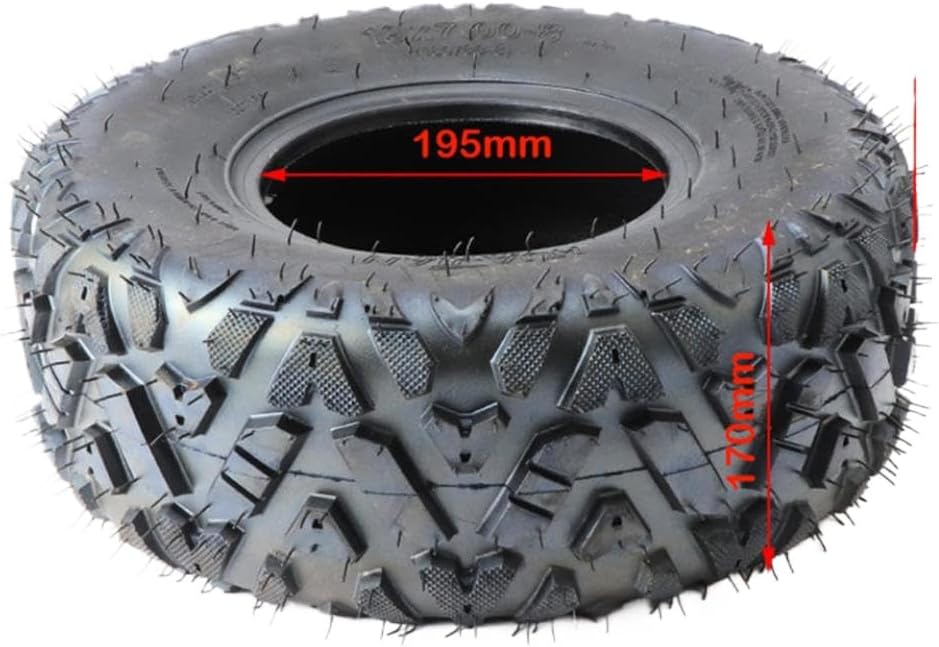 8 Inch Tubeless Tires 19x7-8 Front 18x9.50-8 Rear Compatible With Kart ATV UTV Off Road Bike Quad Buggy Road(19X7-8)