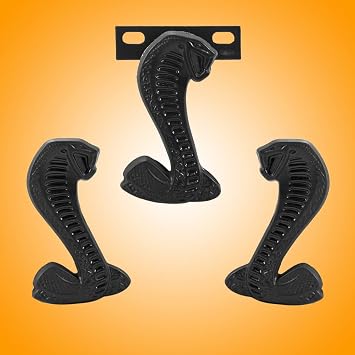 Mustang Cobra Snakes Two-Tone Black Snake Fender & Grille Emblems