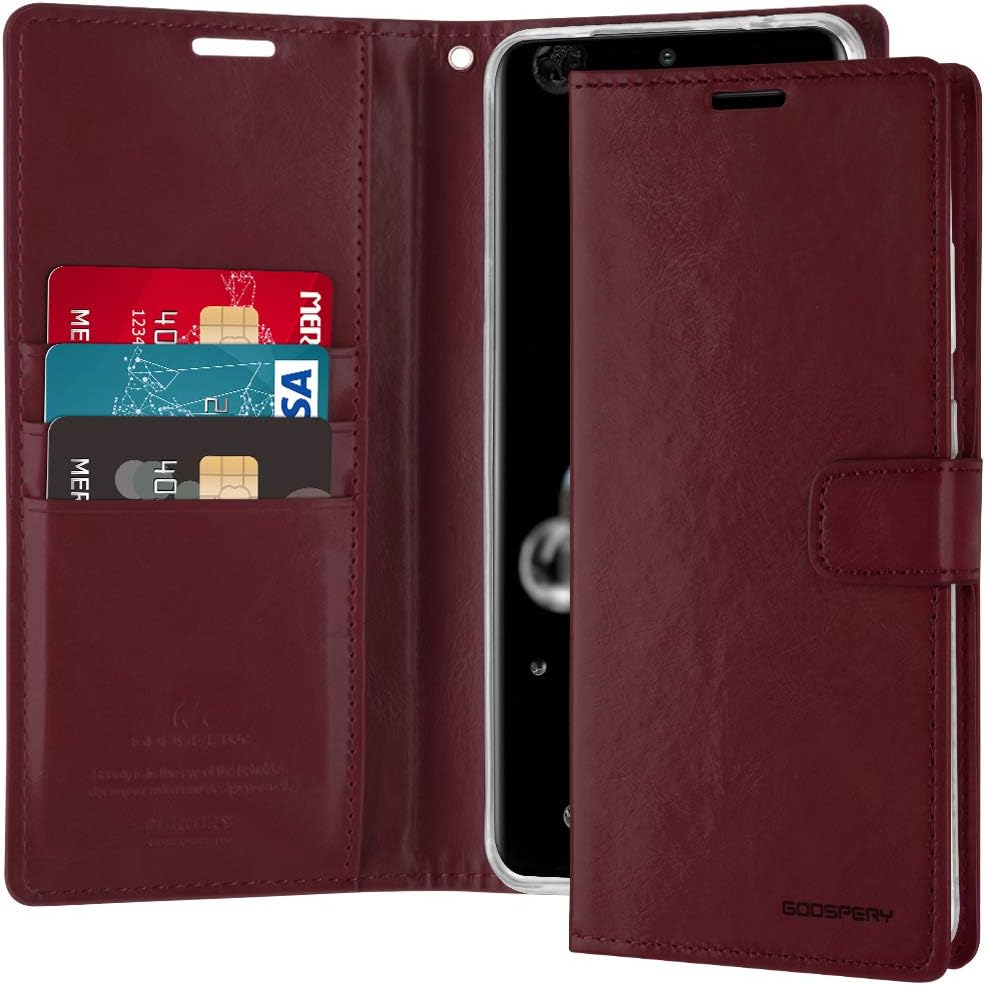 GOOSPERY Blue Moon Wallet for Samsung Galaxy S20 Ultra Case (2020) Leather Stand Flip Cover (Wine)