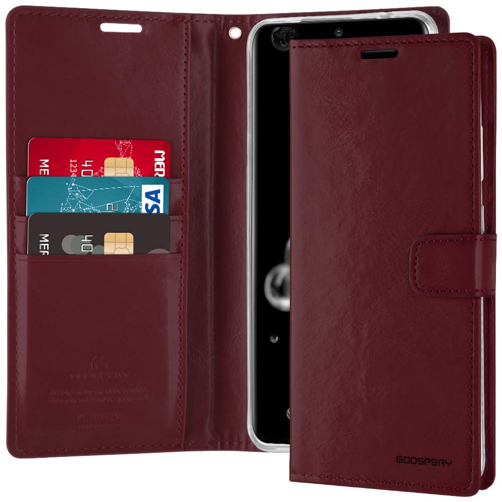 GOOSPERY Blue Moon Wallet for Samsung Galaxy S20 Ultra Case (2020) Leather Stand Flip Cover (Wine)