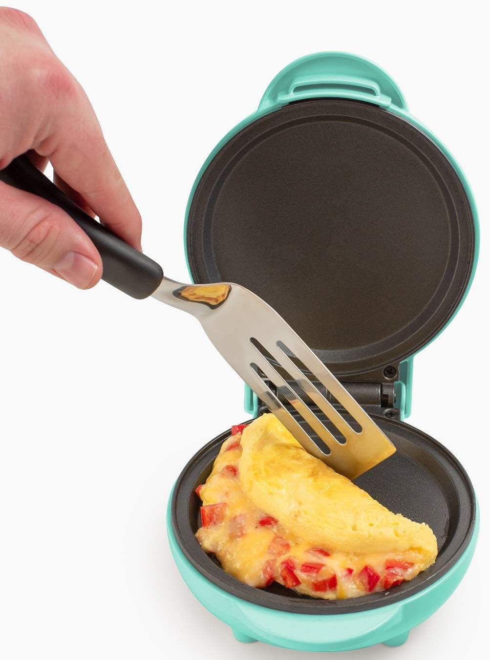 Nostalgia MGD5TL MyMini Personal Electric Waffle Maker, Hash browns, French Toast Grilled Cheese, Quesadilla, Brownies, Cookies, Teal (Teal)