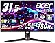 Acer Nitro 31.5インチ WQHD IPS 非光沢 エルゴスタンド 180Hz 0.5ms(GTG) AMD FreeSync sRGB 99% HDR10 ブルーライトシールド HDMI 2.0 DisplayPort v1.4 スピーカー・ヘッドフォン VESAマウント ゲーミングモニター 3年保証(パネルは1年) XV320QUPbmiiprx