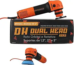 Mini Politriz 2 em 1 Rotativa e Roto Orbital 110v 780w Dual Head Kers