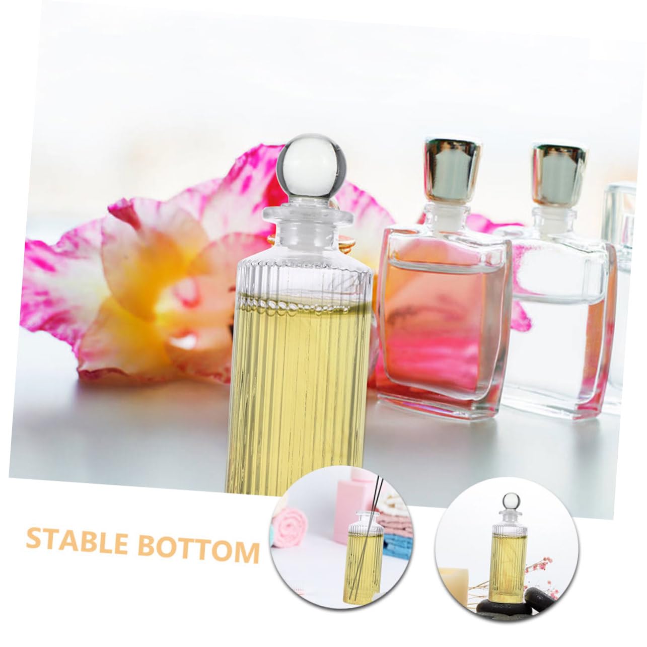 Gatuida Flacons Diffuseurs De Parfum en Verre 150 ML, Flacons Volatils D'aromathérapie Vertical 12 Pièces, Verre Transparent, Diffuseur D'huiles Essentielles pour Maison, Bureau Et Décoration