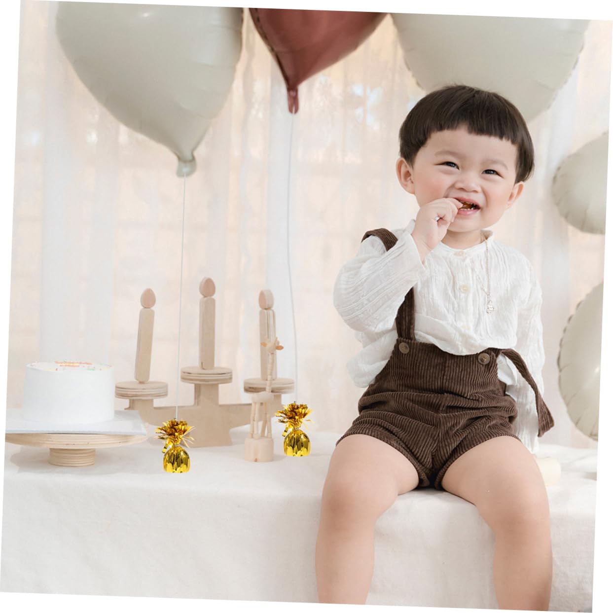 8pezzi Pesi Per Palloncini Oro Pesetti Decorativi Per Palloncini Lamina Supporti Elio Per Feste Compleanni e Matrimoni