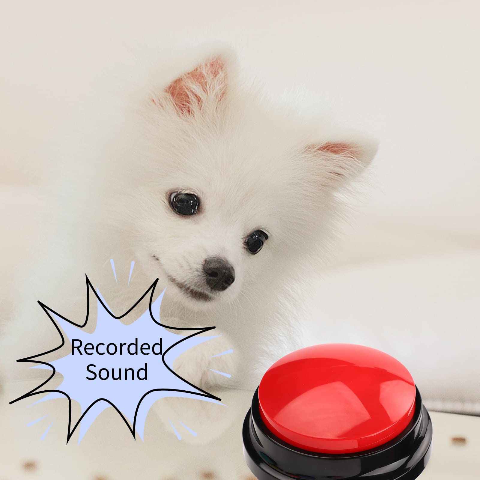 6 Paquetes de Botones de Grabación de Voz, Botones Grabables para Hablar con Perros para Comunicación, Botones de Comando de Voz para Perros, Botones de Grabación de 30 Segundos para Gatos, Zumbador D