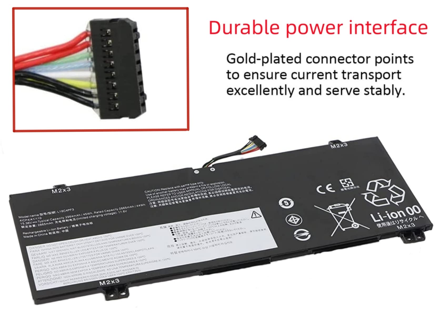 Batteria Di Ricambio L18M4PF4 L18C4PF3 Per Lenovo IdeaPad Flex-14API Flex-14IML 14IWL - 50Wh 3240mAh