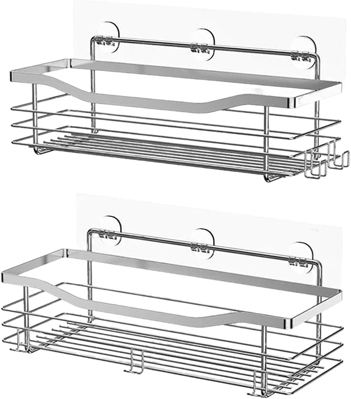 Sturdy Shower Holder Stainless Steel Adhesive Shelf For Shampoo And Conditioner Rustproof Design Organization Rack