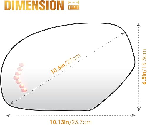 Miniatura 7 de Espejos Laterales Calentados Izquierdo y Derecho con Cristal para 2007-2014 Cadillac Escalade Chevy Avalanche Silverado Suburban Tahoe GMC Sierra