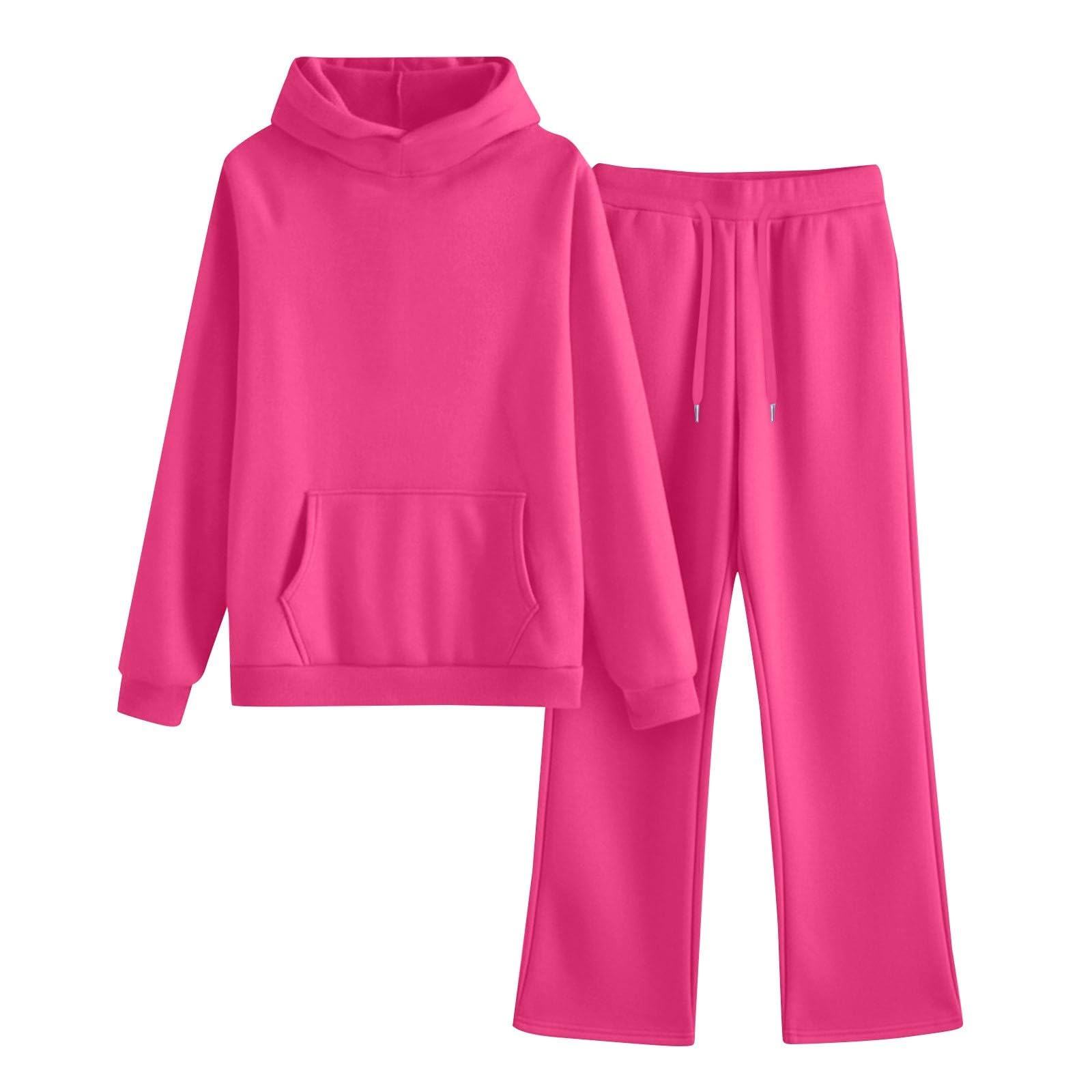 Damski dres do joggingu, odzież wypoczynkowa, zestaw dresowy, jednolity kolor, dwuczęściowe dresy, strój rekreacyjny, bluza i spodnie do joggingu, odzież sportowa, na wiosnę, jesień, zimę